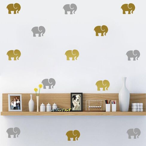 45 PCS 2.5 by 3.3 Inches Little Elephant Wall Decal Sticker Bedroom Decor -DIY Home Decor Vinyl Elephant Mural Wallpaper(Black) in Saudi Arabia