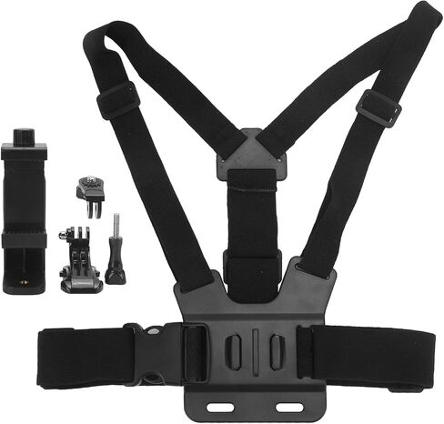 حزام تثبيت على الصدر، حامل على الجسم متوافق مع الهواتف المحمولة ذات الكاميرا الرياضية، حامل مشبك هاتف قابل للتعديل مع دعامة تثبيت حزام الصدر in Kuwait