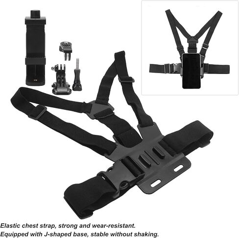 حزام تثبيت على الصدر، حامل على الجسم متوافق مع الهواتف المحمولة ذات الكاميرا الرياضية، حامل مشبك هاتف قابل للتعديل مع دعامة تثبيت حزام الصدر in Kuwait