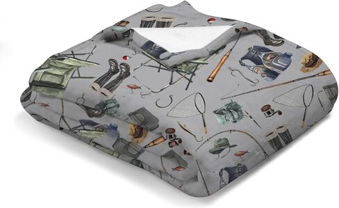 Fishing Baby Blanket for Boys Fishing Lovers Gift Flannel Soft Swaddle Blanket Fishing Nursery Bedding Blankets Lightweight Receiving Blankets Daycare Toddler Nursery Crib Throw Blanket Grey 30x40 in Saudi Arabia