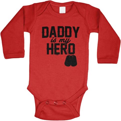 Daddy is My Hero - Military Dog Tags Bodysuit in Kuwait