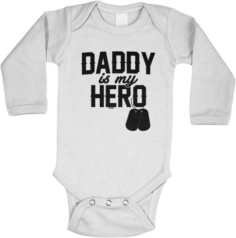 Daddy is My Hero - Military Dog Tags Bodysuit in Kuwait
