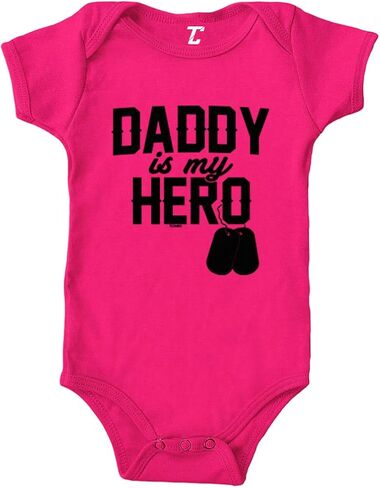 Daddy is My Hero - Military Dog Tags Bodysuit in Kuwait