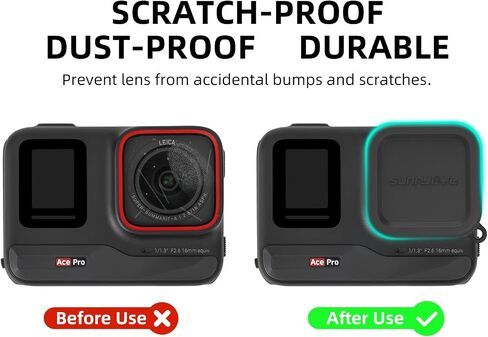 BTG Silicone Lens Cover for Insta360 Ace/Ace Pro Accessories Lens Cap Protector (Grey) in Saudi Arabia
