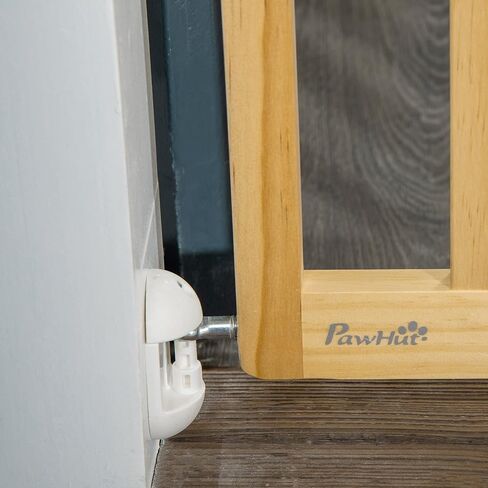 بوابة PawHut للحيوانات الأليفة بعرض 24 بوصة - 40 بوصة، بوابة خشبية للكلاب للسلالم والممرات والمداخل للكلاب الصغيرة والمتوسطة in Kuwait