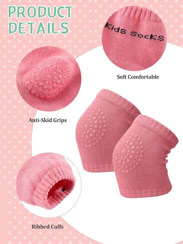 10 Pairs Baby Crawling Anti Slip Knee Pads and Anti Slip Baby Socks Set Unisex Toddler Knee Protectors Non Slip Ankle Socks in Saudi Arabia