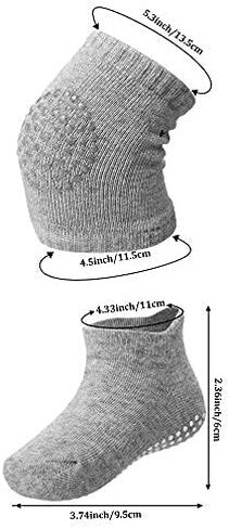 10 Pairs Baby Crawling Anti Slip Knee Pads and Anti Slip Baby Socks Set Unisex Toddler Knee Protectors Non Slip Ankle Socks in Saudi Arabia