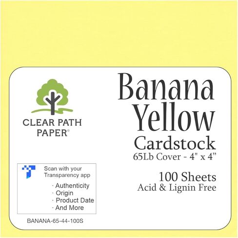 Lemon Yellow Cardstock - 4 x 4 inch - 65Lb Cover - 100 Sheets - Clear Path Paper in Saudi Arabia