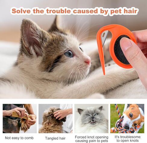 Qianyu 2 Pcs Pet Knot Opener Cat Knotting Cutter Comb Dog Grooming Mat Split Pet Hair Shedding Tool Supplies with Anti-Slip Grip Gadgets for Removing Mats Salon Home Pet Hair Caring in Saudi Arabia