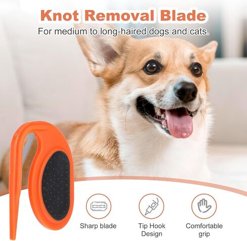 Qianyu 2 Pcs Pet Knot Opener Cat Knotting Cutter Comb Dog Grooming Mat Split Pet Hair Shedding Tool Supplies with Anti-Slip Grip Gadgets for Removing Mats Salon Home Pet Hair Caring in Saudi Arabia