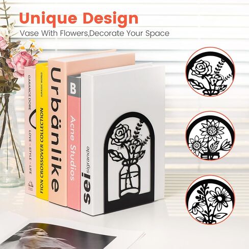 Umikk Acrylic Bookends, Book end Vase for Flowers, Cute Bookshelf Decor, Acrylic Vase Book Ends for Book Lovers, Artistic and Cultural Flavor, Acrylic Vases Book end for Home, Office Decor in Saudi Arabia