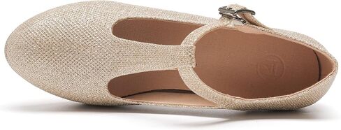 DADAWEN حذاء نسائي ذو كعب متوسط ​​ماري جين بمقدمة مغلقة فستان مضخات T-حزام مريح بمقدمة مستديرة وحفلات العمل وحفلات الزفاف in Kuwait