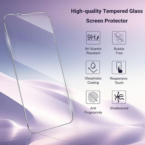 JINTONG 4 Pack Tempered Glass Screen Protector for iPhone 14 (6.1 Inch) Tempered-Glass Film, Ultra HD, Scratch Resistant, Case Friendly, Bubble Free in Saudi Arabia