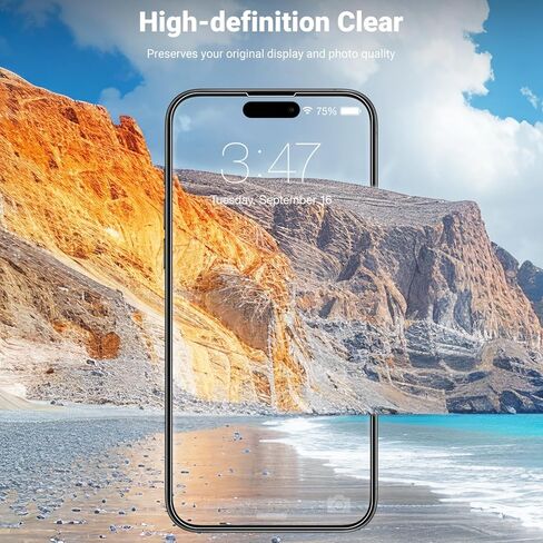 JINTONG 4 Pack Tempered Glass Screen Protector for iPhone 14 (6.1 Inch) Tempered-Glass Film, Ultra HD, Scratch Resistant, Case Friendly, Bubble Free in Saudi Arabia