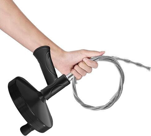 Drain Auger,43ft Drain Snake with Drill Attachment, Toilet Auger Plumbing Snake Clog Remover for Kitchen Bathroom Shower Sink - Red in Saudi Arabia