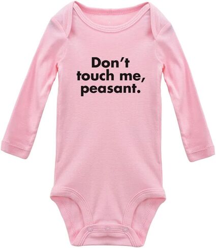 Don't Touch Me Peasant Baby Bodysuit Long Sleeve Newborn Unisex Rompers Playsuit in Kuwait