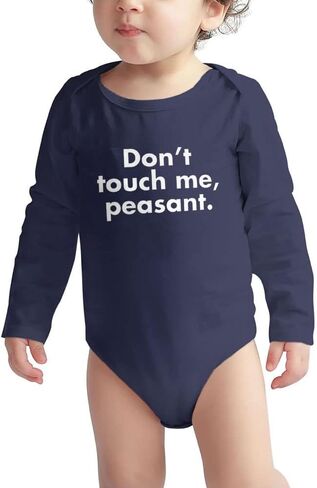 Don't Touch Me Peasant Baby Bodysuit Long Sleeve Newborn Unisex Rompers Playsuit in Kuwait
