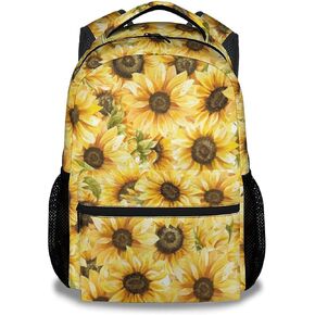 Girls Backpack for School, Sunflower Bookbag for Kids Girls Women, Aesthetic Daypack for Casual Travel, Bohemia Black Lightweight School Bag for Back to School