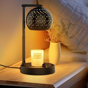 Candle Warmer Lamp, Candle Lamp Warmer with Timer and Dimmer, Gifts for Women Mom, Adjustable Height Electric Wax Melt Warmer with 2 Bulbs for Scented Jar Candles, Housewarming Gifts New Home Decor