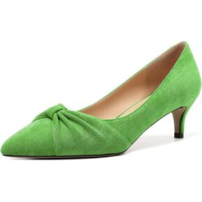 Mettesally Womens Kitten Heel Pumps Pointed Toe Mid Heels Bow Tie Comfort Slip On Heeled Shoes for Wedding Party Office