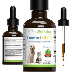 Pet Wellbeing Comfort Gold for Dogs & Cats - Vet-Formulated - Supports Physical Comfort - Natural Herbal Supplement 4 oz (118 ml)