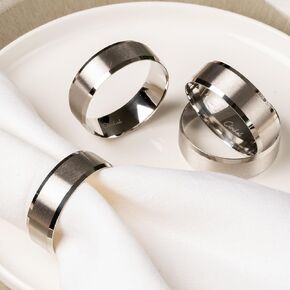 CLOCHEL Napkin Rings Stainless Steel Serviette Buckles Set of 4 Adornment for Elegant Dining,Table Decorations, Banquet, Wedding, Bachelorette, Casual, Engagement, Reception & Everyday Party CSKY-11