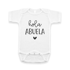Hola Abuela Spanish Pregnancy Announcement Infant Bodysuit for Grandma - Abuelita Gift for New Baby Reveal! (Natural)
