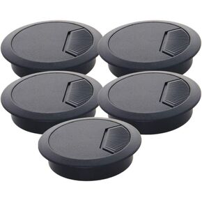 MroMax 2.09" Desk Grommet Plastic 53mm Cable Hole Cover Cord Desk Grommets Arrange Wires Organizer for Home Office Desk Cable Cord Black 5Pcs