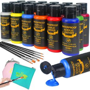 Leather Paint Set, 7 Neon Colors Acrylic Leather Paint for Shoes | Leather Accessories | Premium Shoe Paint Kit for Sneakers | Bags | Purses | Waterproof, Flexible, Long-Lasting Sneaker Paint Kits