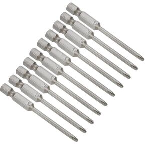 1/4 Shank Magnetic Phillips Cross Screwdriver Bits PH2 4.5mm Dia Cross Head Screwdriver Bits 2.56-inch Length-10pcs