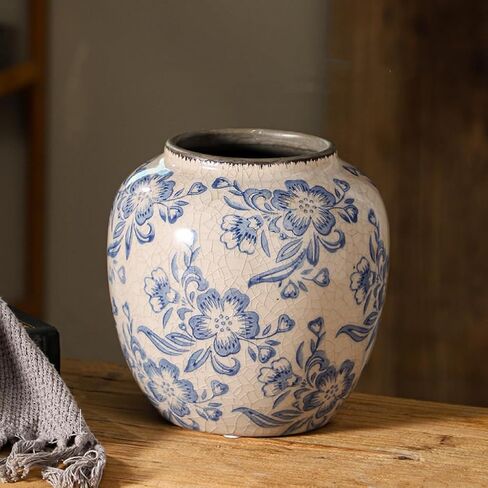 Ceramic Flower Vase, Vintage Home Decor Vases, Farmhouse Decorative Vases for Table, Shelf Bookshelf, Mantel, Entryway and Centerpieces in Kuwait