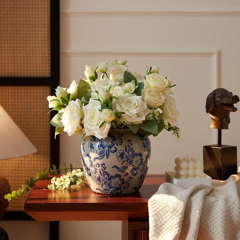Ceramic Flower Vase, Vintage Home Decor Vases, Farmhouse Decorative Vases for Table, Shelf Bookshelf, Mantel, Entryway and Centerpieces in Kuwait