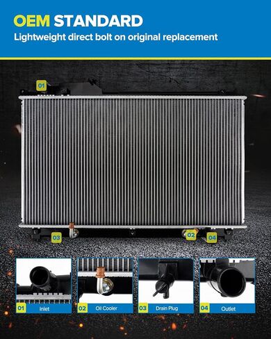 PHILTOP CU2417 Radiator Replacement for MDX 2001-2002, Pilot 2003-2004 3.5L Automotive Engine Radiators in Saudi Arabia