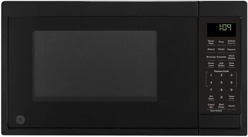 GE GCST09N1WBB Microwave Oven, 900-watt 7 Auto Cooking Settings, Child-Lock Technology, Kitchen Essentials for The Countertop, Dorm Room or Apartment, Compact 0.9 Cu. Ft, Black in Saudi Arabia