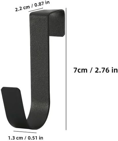 Over The Door Cabenit Drawer Hooks, J-Shape No Drill Carbon Steel Metal Heavy Duty Easy to Install Hook for Small Kitchen Cabenit Narrow Door Back Holder Bathroom Drawer for Hanging Towels (4, Black) in Saudi Arabia
