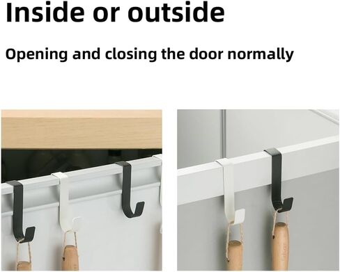 Over The Door Cabenit Drawer Hooks, J-Shape No Drill Carbon Steel Metal Heavy Duty Easy to Install Hook for Small Kitchen Cabenit Narrow Door Back Holder Bathroom Drawer for Hanging Towels (4, Black) in Saudi Arabia