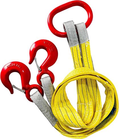 Heavy Duty Two Leg Bridle Web Sling 5ft 8800lbs Capacity Lifting Slings Straps with G80 Alloy Steel Grab Hooks Polyester Bridle Sling for Cargo Security Towing and Handling in Saudi Arabia