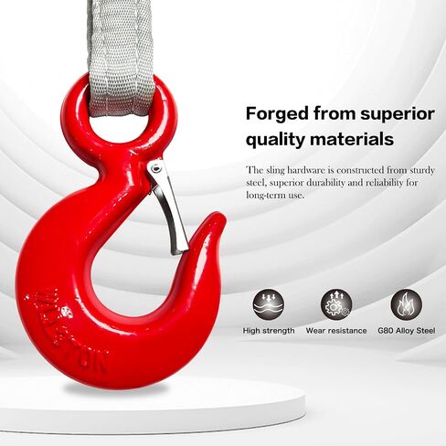 Heavy Duty Two Leg Bridle Web Sling 5ft 8800lbs Capacity Lifting Slings Straps with G80 Alloy Steel Grab Hooks Polyester Bridle Sling for Cargo Security Towing and Handling in Saudi Arabia