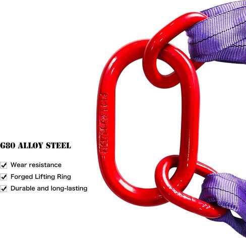 Heavy Duty Two Leg Bridle Web Sling 5ft 8800lbs Capacity Lifting Slings Straps with G80 Alloy Steel Grab Hooks Polyester Bridle Sling for Cargo Security Towing and Handling in Saudi Arabia