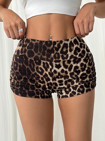 WDIRARA Women's High Waisted Butt Lifting Shorts Workout Ruched Biker Running Shorts in Saudi Arabia