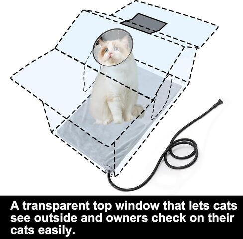 Texsens Large Cat House - Weatherproof Outdoor Cat Shelter with Roof Window- Insulated Elevated House for Stray/Barn Cats with Cozy Cushion - Ideal Waterproof Feral Cat House for Summer in Saudi Arabia