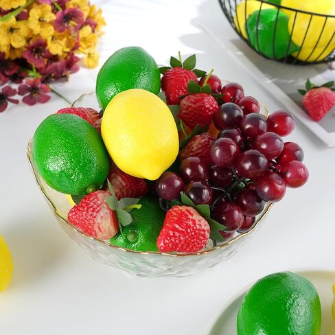 Artificial Red Strawberries - 50 Pcs Lifelike Fruit Plastic Strawberries for Home Kitchen Party Photography Props, Simulation Fruit Set, Party Chirstmas Decortion in Kuwait