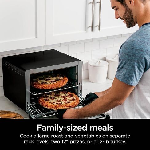 نينجا بريستيج سمارت XL مع نظام برو كوك 10 في 1 فرن تحميص الهواء الرقمي على سطح المنضدة مع مقلاة هوائية، شواء هوائي، شواء وخبز، ميزان حرارة برو كوك، 1800 واط، ستانلس ستيل، DT551 in Kuwait