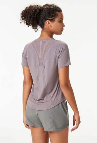 قمصان Shed AeroMesh النسائية للتمرين: قمصان قابلة للتنفس للجري الرياضي، ملابس لياقة بدنية شبكية للياقة البدنية واليوجا بأكمام قصيرة in Kuwait