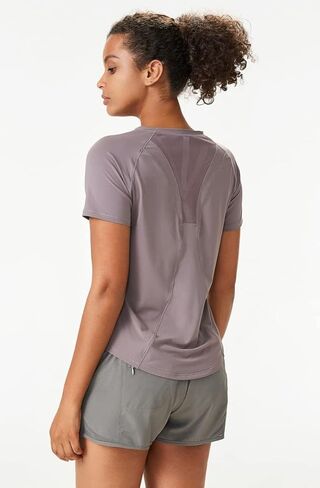 قمصان Shed AeroMesh النسائية للتمرين: قمصان قابلة للتنفس للجري الرياضي، ملابس لياقة بدنية شبكية للياقة البدنية واليوجا بأكمام قصيرة in Kuwait