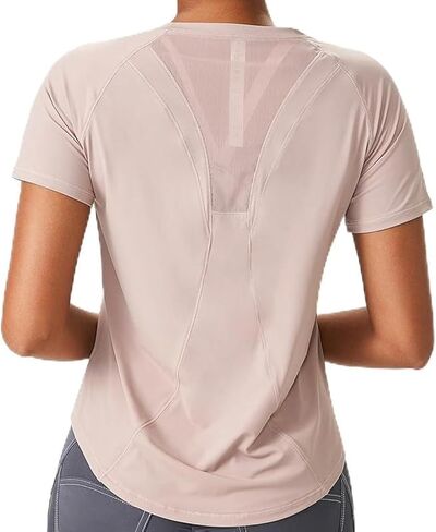 Shed AeroMesh Women's Workout Tops: Breathable Shirts for Athletic Running, Shortsleeve Gym Yoga Fitness Mesh Fitness Apparel in Saudi Arabia