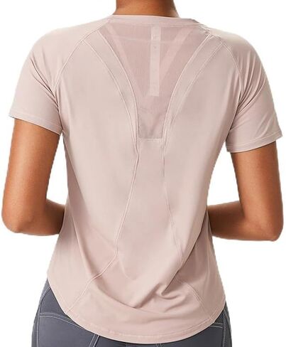 Shed AeroMesh Women's Workout Tops: Breathable Shirts for Athletic Running, Shortsleeve Gym Yoga Fitness Mesh Fitness Apparel in Saudi Arabia