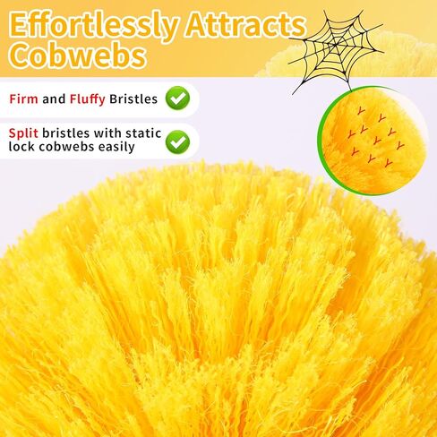 منفضة نسيج العنكبوت بطول 4-13 قدم مع مجموعة عمود تمديد (تصل إلى 21 قدمًا، شعيرات متوسطة الصلابة)، 2 فرشاة شبكية عنكبوتية - عمود طويل قوي وخفيف الوزن، للجدار، والسقف العالي، والجزء الخارجي من المنزل، وفي الهواء الطلق in Kuwait