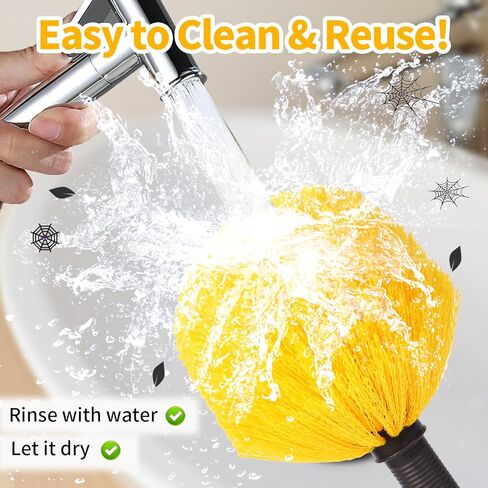 منفضة نسيج العنكبوت بطول 4-13 قدم مع مجموعة عمود تمديد (تصل إلى 21 قدمًا، شعيرات متوسطة الصلابة)، 2 فرشاة شبكية عنكبوتية - عمود طويل قوي وخفيف الوزن، للجدار، والسقف العالي، والجزء الخارجي من المنزل، وفي الهواء الطلق in Kuwait