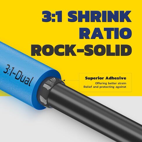 haisstronica 3:1 Heat Shrink Tubing, Shrink Ratio Adhesive Lined Marine Grade Heat Shrink Tube for Home, Automotive and Industrial (Black) 65FT 1-1/4inch in Saudi Arabia
